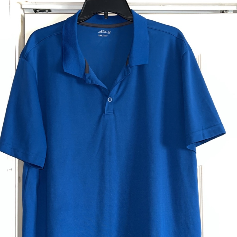 BCG MENS BLUE SHORT SLEEVE POLO SHIRT